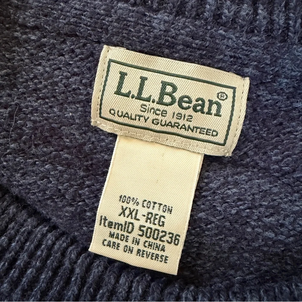 L.L. Bean Men’s Crewneck Pullover Sweater Cotton Longsleeve Classic in Blue XXL